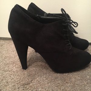 Faux suede booties